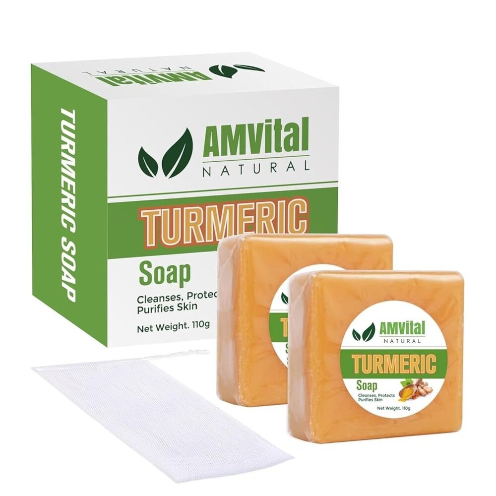 Turmeric Soap Bar for Face & Body-Acne, Dark Spots, Smooth Skin, Natural Handmad